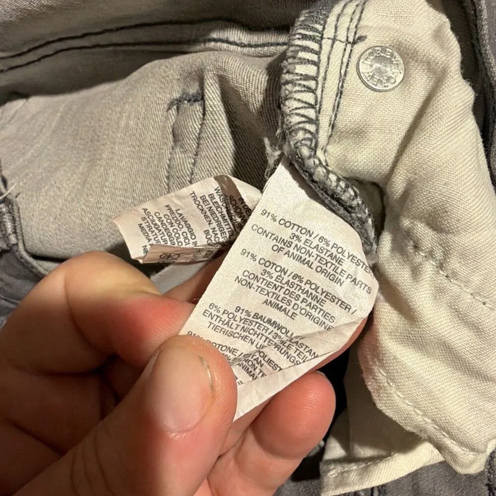 J Crew Denim Jeans Womens Size 30 Gray Lookout High Rise Skinny Stretch
